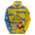 Sweden Christmas Zip Hoodie with Santa Lucia Girl Midsummer Pole Swedish Flag and Nordic Pattern Design - Wonder Print Shop