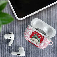 Japan Christmas AirPods Case with Sleeping Polar Bear Pine Trees and Chrysanthemum Crest Pattern - Wonder Print Shop
