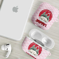 Japan Christmas AirPods Case with Sleeping Polar Bear Pine Trees and Chrysanthemum Crest Pattern - Wonder Print Shop