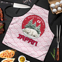 Japan Christmas Apron with Sleeping Polar Bear Pine Trees and Chrysanthemum Crest Pattern - Wonder Print Shop