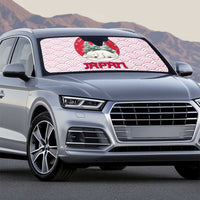 Japan Christmas Auto Sun Shade with Sleeping Polar Bear Pine Trees and Chrysanthemum Crest Pattern - Wonder Print Shop