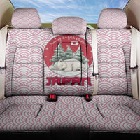 Japan Christmas Back Car Seat Cover with Sleeping Polar Bear Pine Trees and Chrysanthemum Crest Pattern - Wonder Print Shop