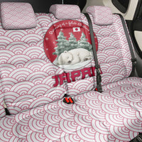 Japan Christmas Back Car Seat Cover with Sleeping Polar Bear Pine Trees and Chrysanthemum Crest Pattern - Wonder Print Shop