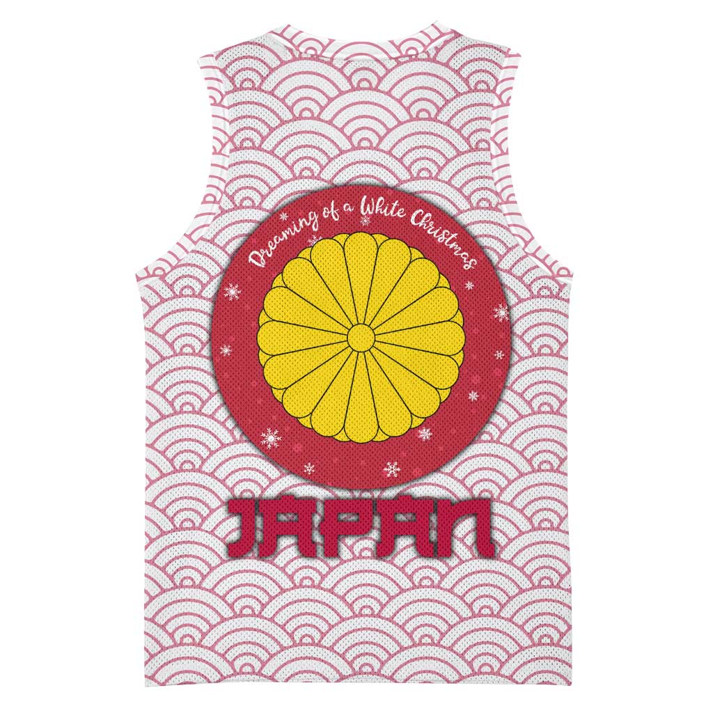 Japan Christmas Basketball Jersey with Sleeping Polar Bear Pine Trees and Chrysanthemum Crest Pattern - Wonder Print Shop