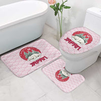 Japan Christmas Bathroom Set with Sleeping Polar Bear Pine Trees and Chrysanthemum Crest Pattern - Wonder Print Shop