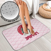 Japan Christmas Bathroom Set with Sleeping Polar Bear Pine Trees and Chrysanthemum Crest Pattern - Wonder Print Shop