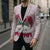 Japan Christmas Blazer with Sleeping Polar Bear Pine Trees and Chrysanthemum Crest Pattern - Wonder Print Shop