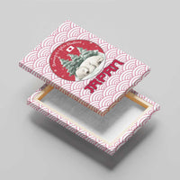 Japan Christmas Canvas Wall Art with Sleeping Polar Bear Pine Trees and Chrysanthemum Crest Pattern - Wonder Print Shop