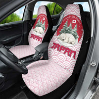Japan Christmas Car Seat Cover with Sleeping Polar Bear Pine Trees and Chrysanthemum Crest Pattern - Wonder Print Shop