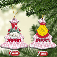 Japan Christmas Ceramic Ornament with Sleeping Polar Bear Pine Trees and Chrysanthemum Crest Pattern - Wonder Print Shop