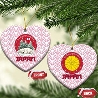 Japan Christmas Ceramic Ornament with Sleeping Polar Bear Pine Trees and Chrysanthemum Crest Pattern - Wonder Print Shop