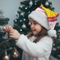 Japan Christmas Santa Hat with Sleeping Polar Bear Pine Trees and Chrysanthemum Crest Pattern - Wonder Print Shop