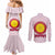 Japan Christmas Couples Matching Mermaid Dress and Long Sleeve Button Shirt with Sleeping Polar Bear Pine Trees and Chrysanthemum Crest Pattern - Wonder Print Shop