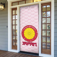 Japan Christmas Door Cover with Sleeping Polar Bear Pine Trees and Chrysanthemum Crest Pattern - Wonder Print Shop