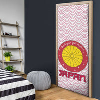 Japan Christmas Door Cover with Sleeping Polar Bear Pine Trees and Chrysanthemum Crest Pattern - Wonder Print Shop