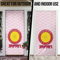 Japan Christmas Door Cover with Sleeping Polar Bear Pine Trees and Chrysanthemum Crest Pattern - Wonder Print Shop