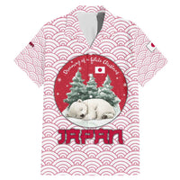 Japan Christmas Family Matching Mermaid Dress and Hawaiian Shirt with Sleeping Polar Bear Pine Trees and Chrysanthemum Crest Pattern - Wonder Print Shop