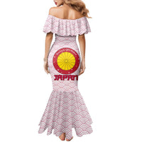 Japan Christmas Family Matching Mermaid Dress and Hawaiian Shirt with Sleeping Polar Bear Pine Trees and Chrysanthemum Crest Pattern - Wonder Print Shop