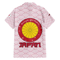 Japan Christmas Family Matching Short Sleeve Bodycon Dress and Hawaiian Shirt with Sleeping Polar Bear Pine Trees and Chrysanthemum Crest Pattern - Wonder Print Shop