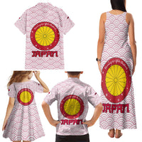 Japan Christmas Family Matching Tank Maxi Dress and Hawaiian Shirt with Sleeping Polar Bear Pine Trees and Chrysanthemum Crest Pattern - Wonder Print Shop