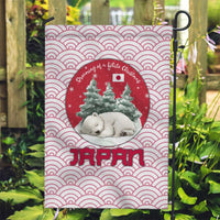 Japan Christmas Garden Flag with Sleeping Polar Bear Pine Trees and Chrysanthemum Crest Pattern - Wonder Print Shop
