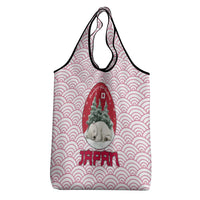 Japan Christmas Grocery Bag with Sleeping Polar Bear Pine Trees and Chrysanthemum Crest Pattern - Wonder Print Shop