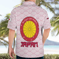 Japan Christmas Hawaiian Shirt with Sleeping Polar Bear Pine Trees and Chrysanthemum Crest Pattern - Wonder Print Shop