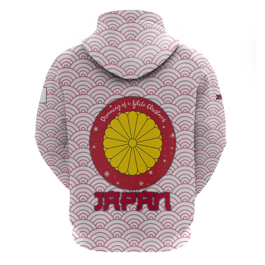 Japan Christmas Hoodie with Sleeping Polar Bear Pine Trees and Chrysanthemum Crest Pattern - Wonder Print Shop