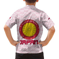 Japan Christmas Kid Hawaiian Shirt with Sleeping Polar Bear Pine Trees and Chrysanthemum Crest Pattern - Wonder Print Shop