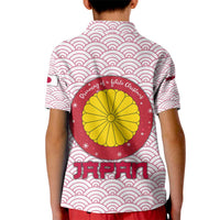 Japan Christmas Kid Polo Shirt with Sleeping Polar Bear Pine Trees and Chrysanthemum Crest Pattern - Wonder Print Shop