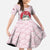 Japan Christmas Kid Short Sleeve Dress with Sleeping Polar Bear Pine Trees and Chrysanthemum Crest Pattern - Wonder Print Shop