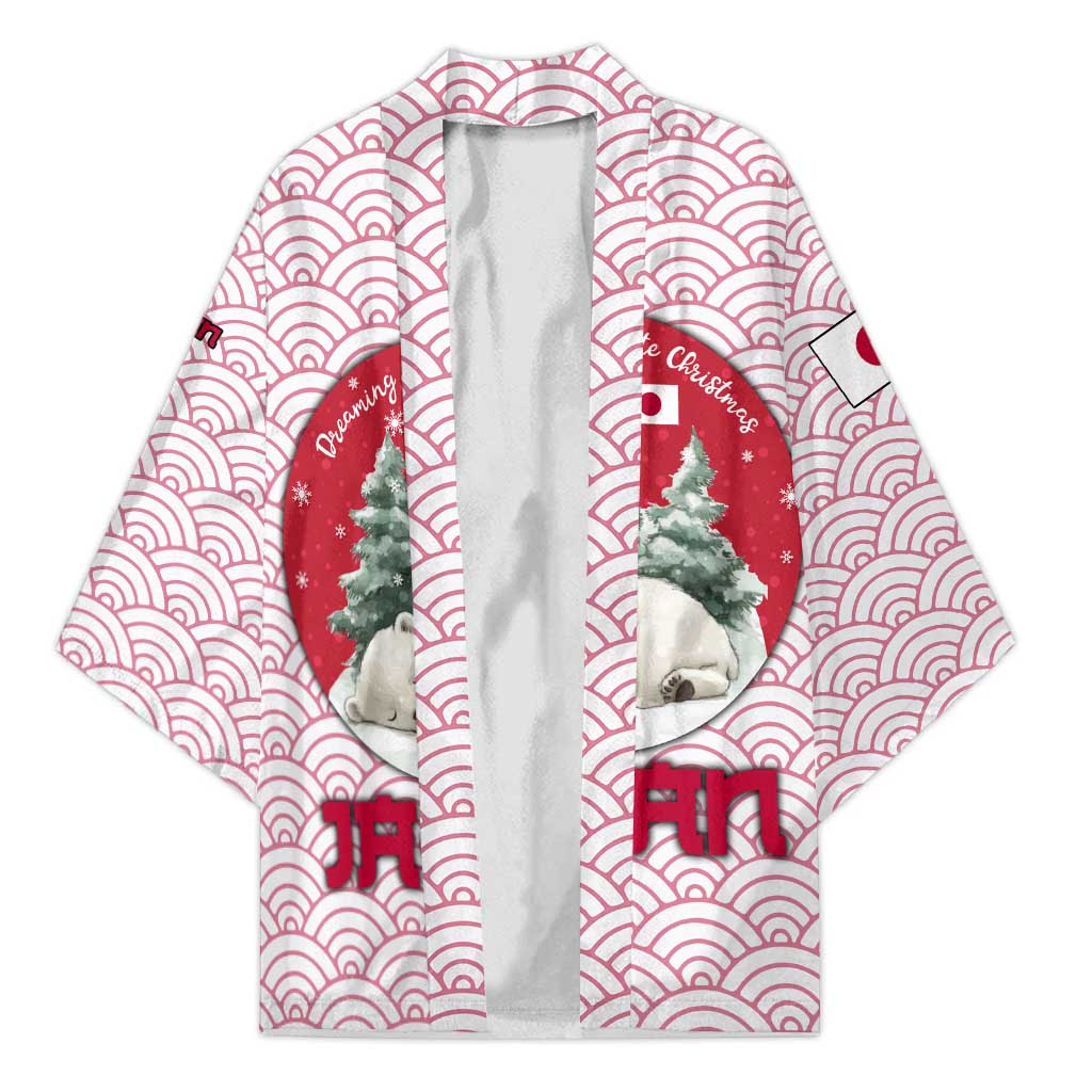 Japan Christmas Kimono with Sleeping Polar Bear Pine Trees and Chrysanthemum Crest Pattern - Wonder Print Shop