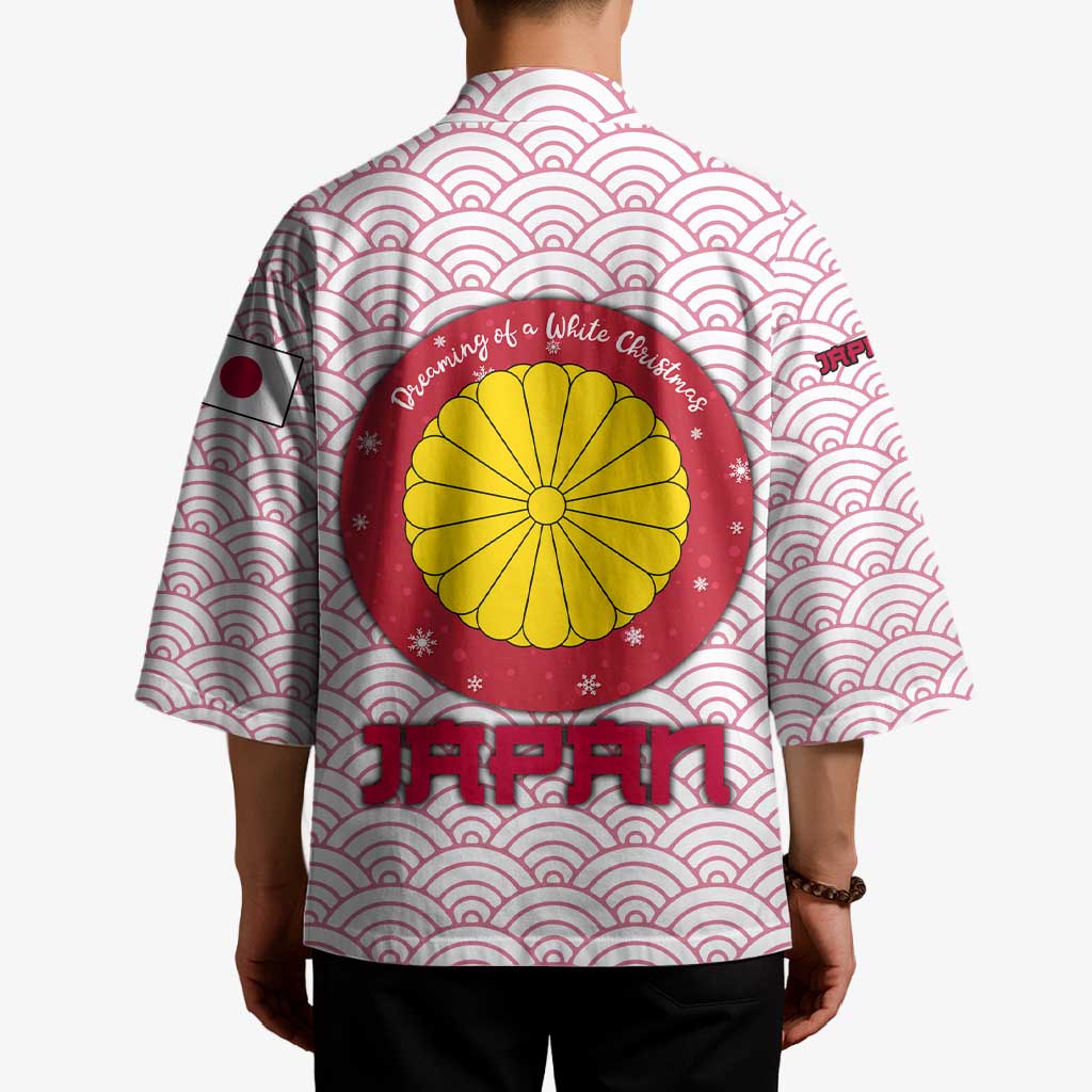 Japan Christmas Kimono with Sleeping Polar Bear Pine Trees and Chrysanthemum Crest Pattern - Wonder Print Shop