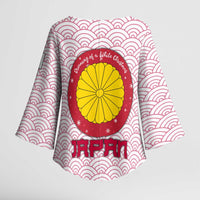 Japan Christmas Kimono Sleeve Blouse with Sleeping Polar Bear Pine Trees and Chrysanthemum Crest Pattern - Wonder Print Shop