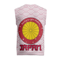 Japan Christmas Knitted V-Neck Vest with Sleeping Polar Bear Pine Trees and Chrysanthemum Crest Pattern - Wonder Print Shop