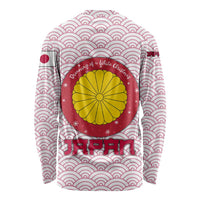 Japan Christmas Long Sleeve Shirt with Sleeping Polar Bear Pine Trees and Chrysanthemum Crest Pattern - Wonder Print Shop