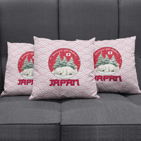 Japan Christmas Pillow Cover with Sleeping Polar Bear Pine Trees and Chrysanthemum Crest Pattern - Wonder Print Shop
