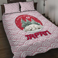 Japan Christmas Quilt Bed Set with Sleeping Polar Bear Pine Trees and Chrysanthemum Crest Pattern - Wonder Print Shop