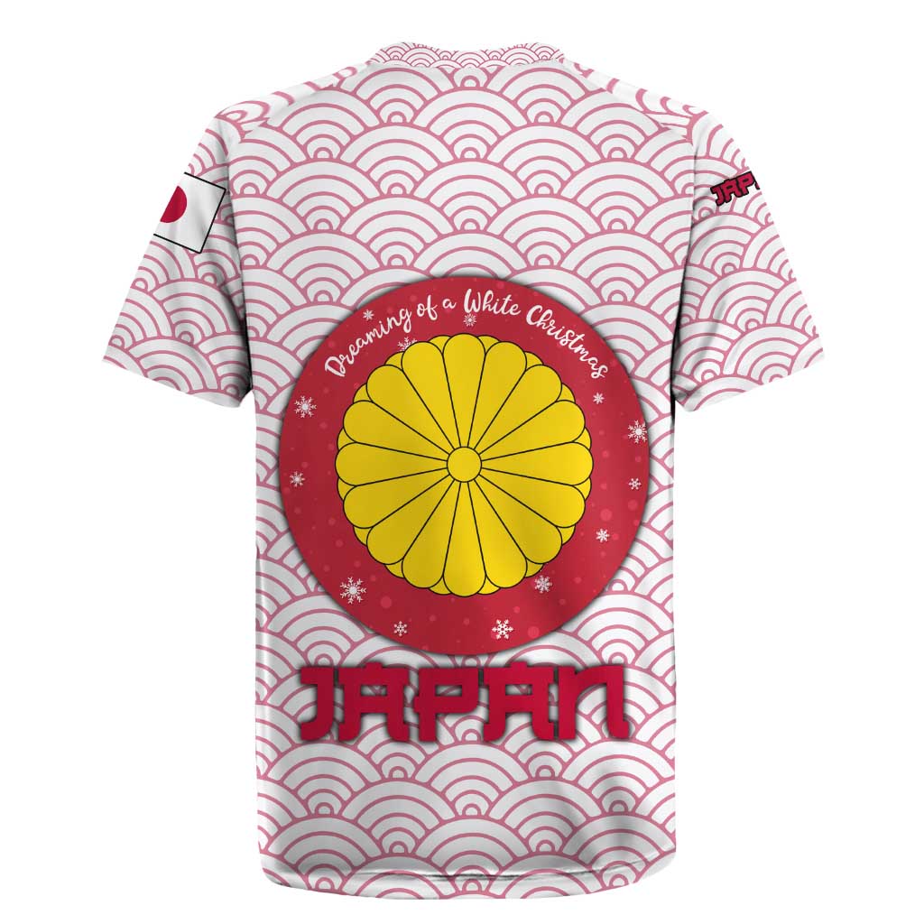 Japan Christmas Rugby Jersey with Sleeping Polar Bear Pine Trees and Chrysanthemum Crest Pattern - Wonder Print Shop
