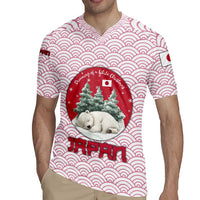 Japan Christmas Rugby Jersey with Sleeping Polar Bear Pine Trees and Chrysanthemum Crest Pattern - Wonder Print Shop