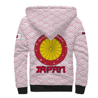 Japan Christmas Sherpa Hoodie with Sleeping Polar Bear Pine Trees and Chrysanthemum Crest Pattern - Wonder Print Shop