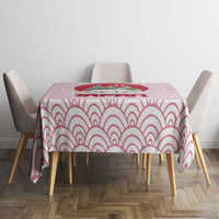 Japan Christmas Tablecloth with Sleeping Polar Bear Pine Trees and Chrysanthemum Crest Pattern - Wonder Print Shop