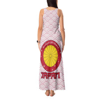 Japan Christmas Tank Maxi Dress with Sleeping Polar Bear Pine Trees and Chrysanthemum Crest Pattern - Wonder Print Shop
