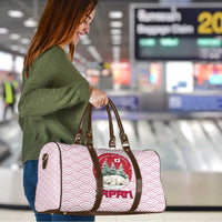 Japan Christmas Travel Bag with Sleeping Polar Bear Pine Trees and Chrysanthemum Crest Pattern - Wonder Print Shop