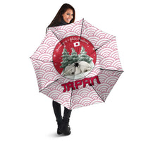 Japan Christmas Umbrella with Sleeping Polar Bear Pine Trees and Chrysanthemum Crest Pattern - Wonder Print Shop