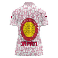 Japan Christmas Women Polo Shirt with Sleeping Polar Bear Pine Trees and Chrysanthemum Crest Pattern - Wonder Print Shop