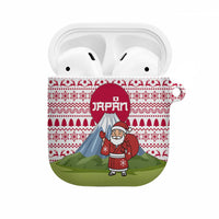 Japan Christmas AirPods Case with Santa Mount Fuji Rising Sun and Festive Pattern Design - Wonder Print Shop