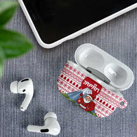 Japan Christmas AirPods Case with Santa Mount Fuji Rising Sun and Festive Pattern Design - Wonder Print Shop
