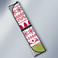 Japan Christmas Auto Sun Shade with Santa Mount Fuji Rising Sun and Festive Pattern Design - Wonder Print Shop