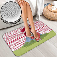 Japan Christmas Bathroom Set with Santa Mount Fuji Rising Sun and Festive Pattern Design - Wonder Print Shop